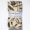 Sale A Pair Of Chocolate Wildflowers Linen Napkins Napkins