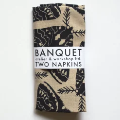 Online Black Moths Napkins Yardage