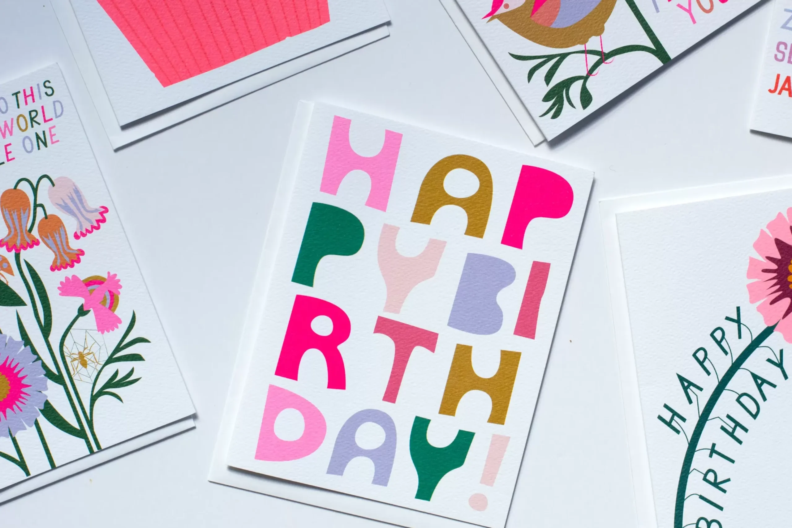 Shop Block Letter Birthday In The Happiest Of Colours Birthday