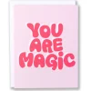 Flash Sale Bubble Letter You Are Magic Note Card Humour & Love