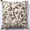 Online Chocolate Brown Wildflowers 100% Linen Pillow Cover Pillows