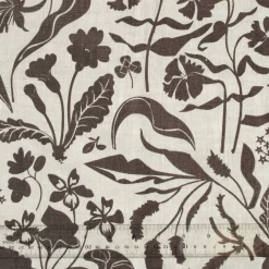 Online Chocolate Brown Wildflowers 100% Linen Pillow Cover Pillows