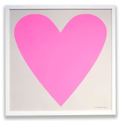 Fashion Cool Pastel Neon Pink Heart Screeprint Square