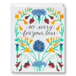 Fashion Double Vision Floral Condolence Card Sympathy