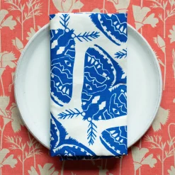 Online Electric Blue Moths Napkins Yardage