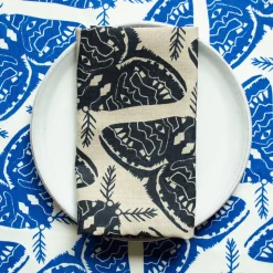Online Electric Blue Moths Napkins Yardage