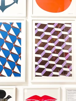 Flash Sale Geometrics Chocolate And Lilac Signed Screen Print Large