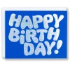 Sale Glitter Foil On Blue Happy Birthday Note Card Metallic Foils