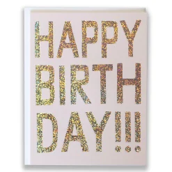 Hot Glitter Hologram Foil Birthday Card Metallic Foils