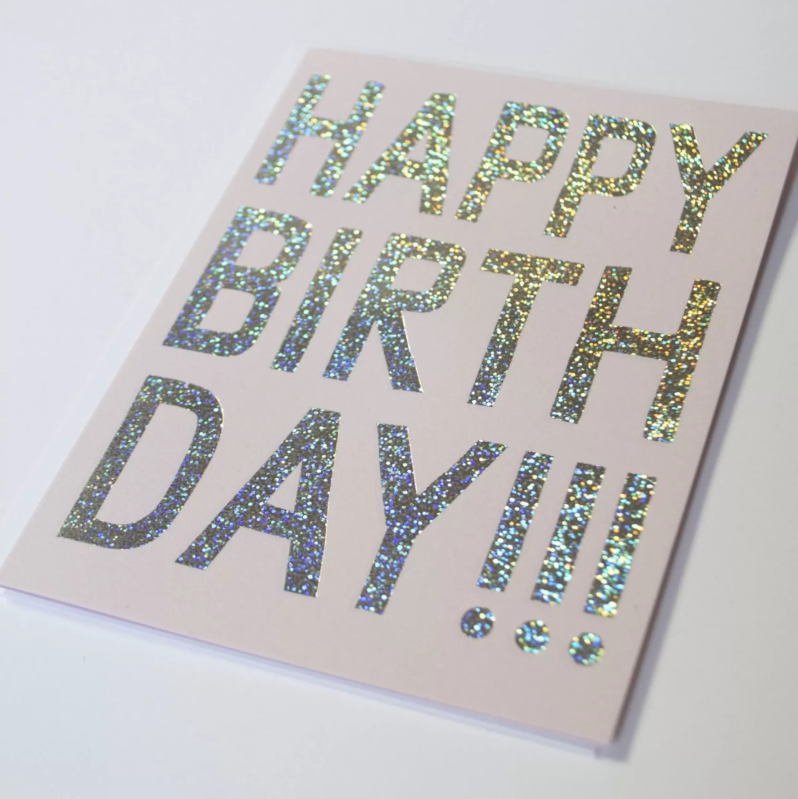 Hot Glitter Hologram Foil Birthday Card Metallic Foils