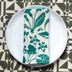 Flash Sale Green Wildflowers All Linen Napkins Napkins