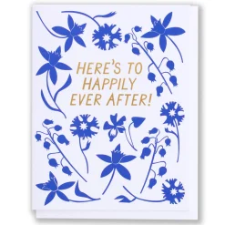 Hot Happily Ever After Foil And Floral Note Card Congratulations & Wedding