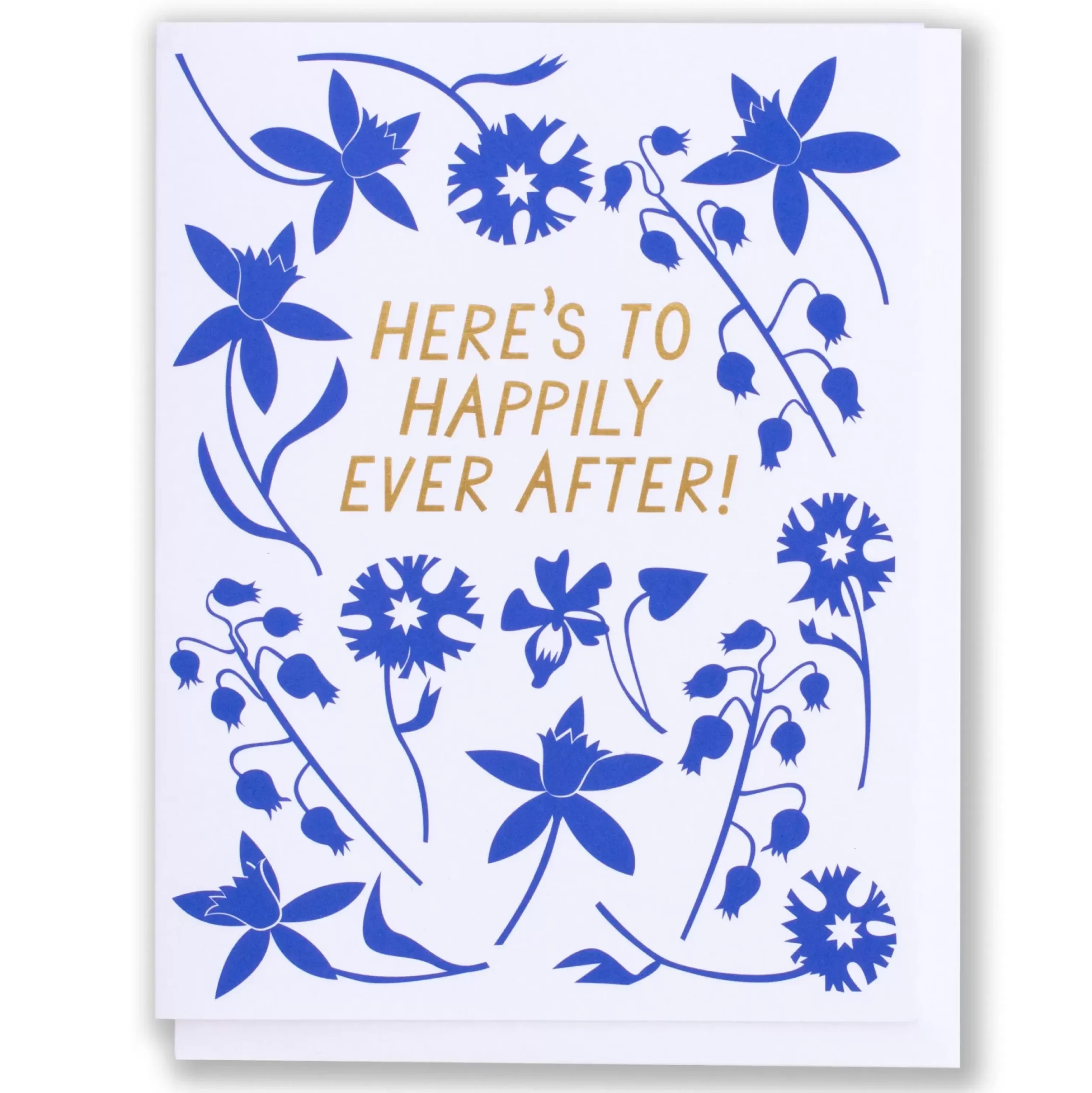 Hot Happily Ever After Foil And Floral Note Card Congratulations & Wedding