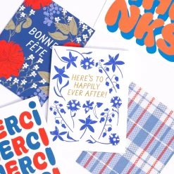 Hot Happily Ever After Foil And Floral Note Card Congratulations & Wedding