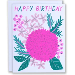 Fashion Happy Birthday Pastel Asters Card Birthday