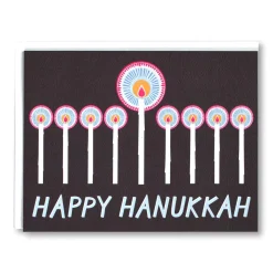 Best Sale Happy Hanukkah Note Card With Menorah For Festival Of Lights Holiday