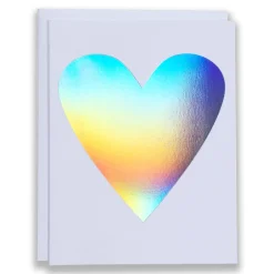Cheap Hologram Heart Note Card Metallic Foils