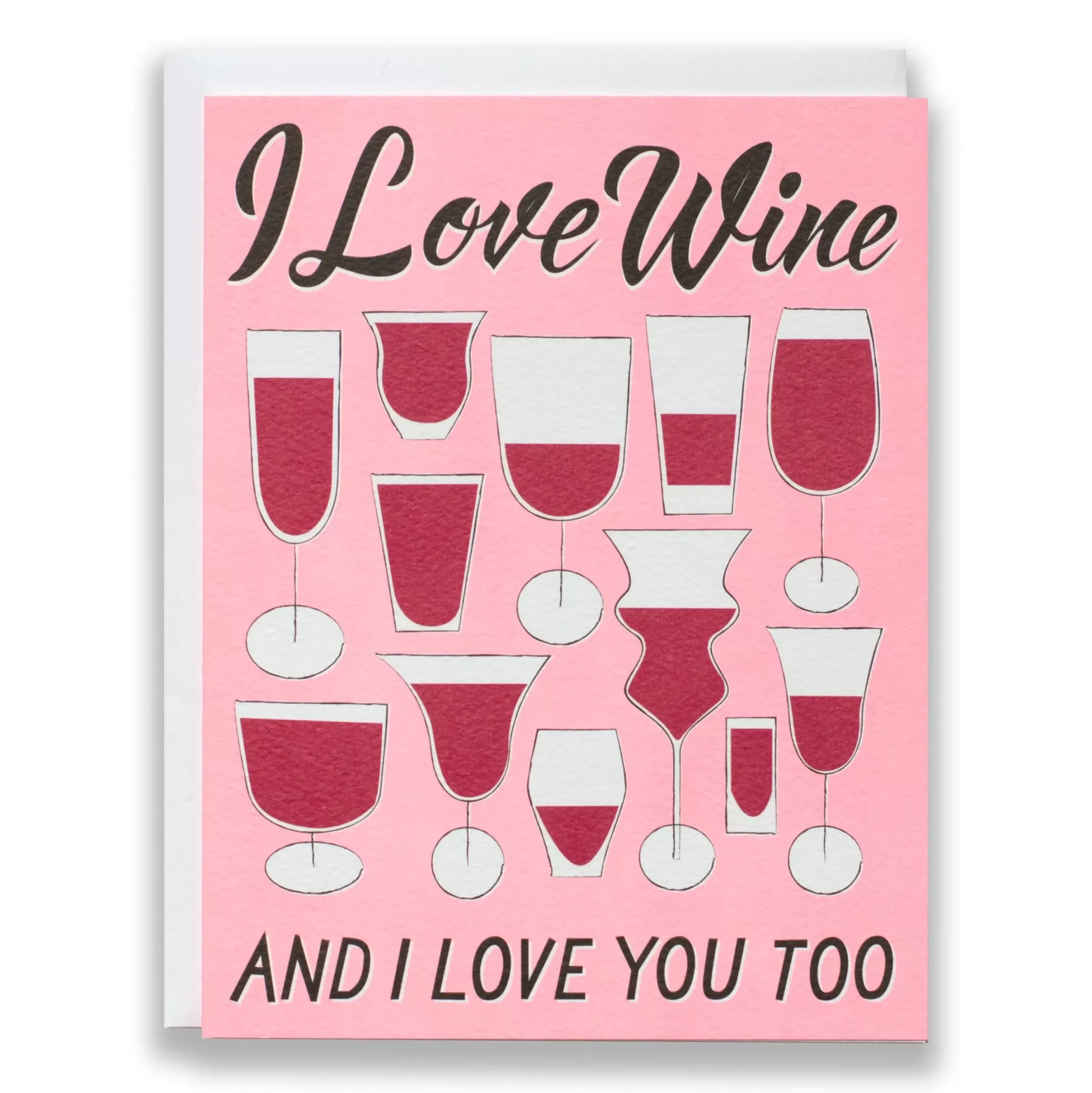Best I Love Wine Note Card Valentines