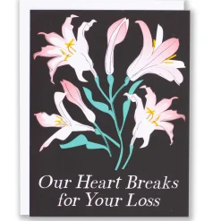 Cheap Lilies Heart Break Sympathy Card Sympathy