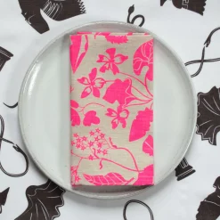 Best Neon Pink Wildflowers Linen Tea Towel Tea Towels