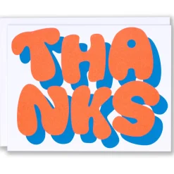 Hot Neon Thanks Note Card Thank You
