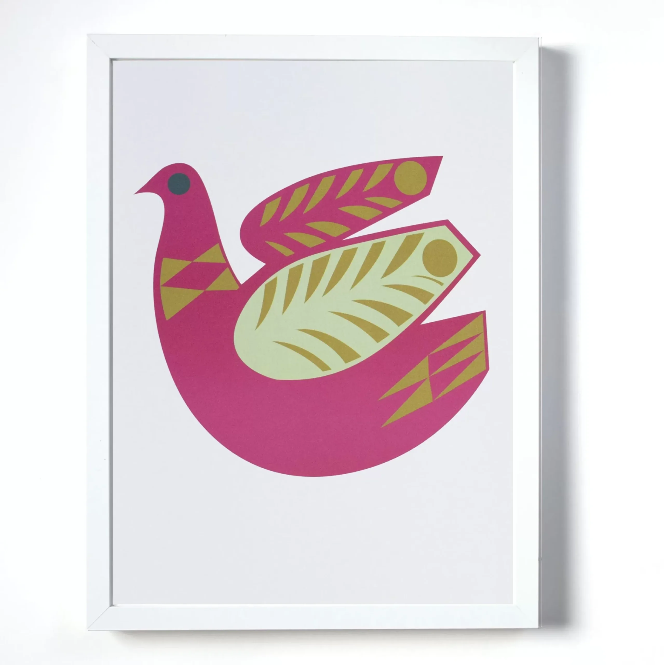 Shop Print - Dove Art Poster - Geometric Modern Bird Small