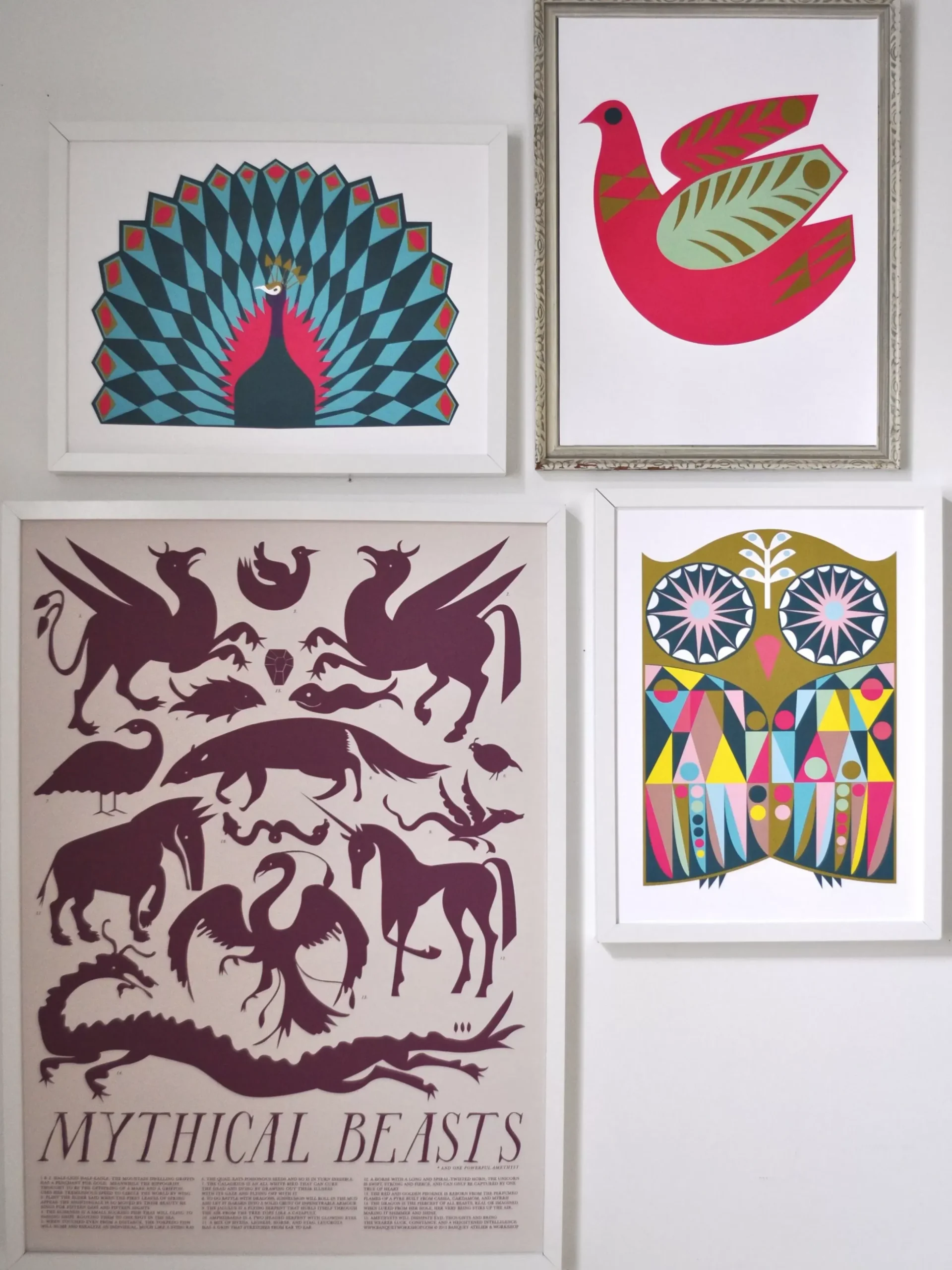 Shop Print - Dove Art Poster - Geometric Modern Bird Small