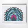 Online Print - Peacock Poster - Geometric Mod Bird Small
