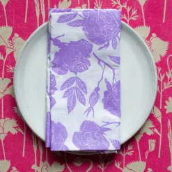 Discount Raspberry Pink Poppies Linen Tea Towel Tea Towels