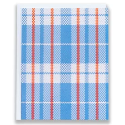 New Red And Blue Plaid Shopping Bag Note Card Image Only (All Occasion)