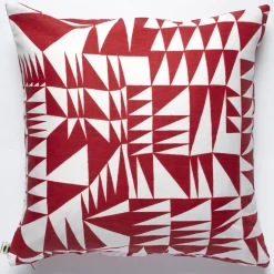 Clearance Red Triangles Linen Pillow Cover Pillows