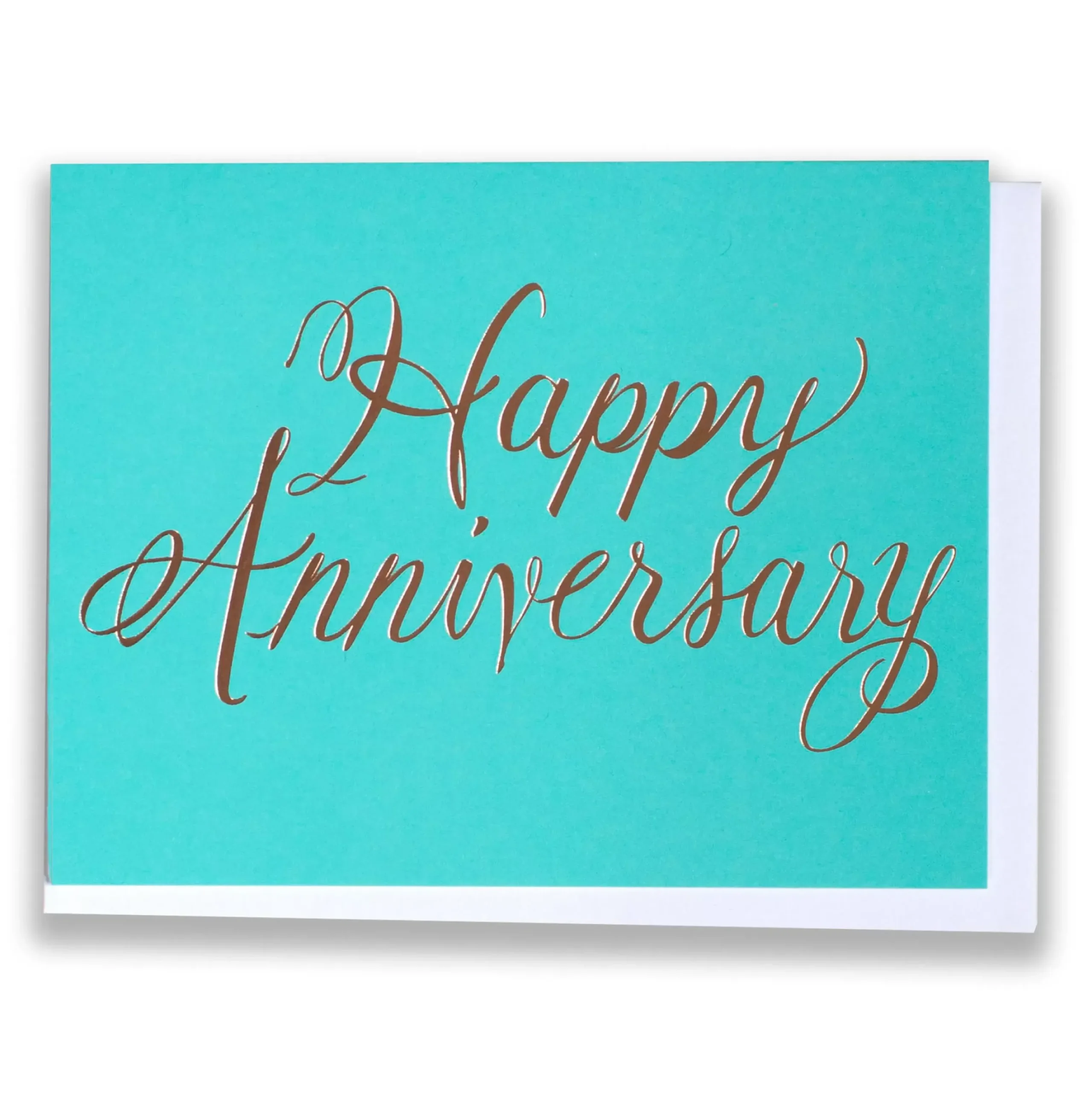 Fashion Rose Gold Foil Happy Anniversary Card Metallic Foils