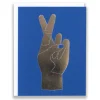 Cheap Silver Foil Fingers Crossed Royal Blue Note Card Metallic Foils