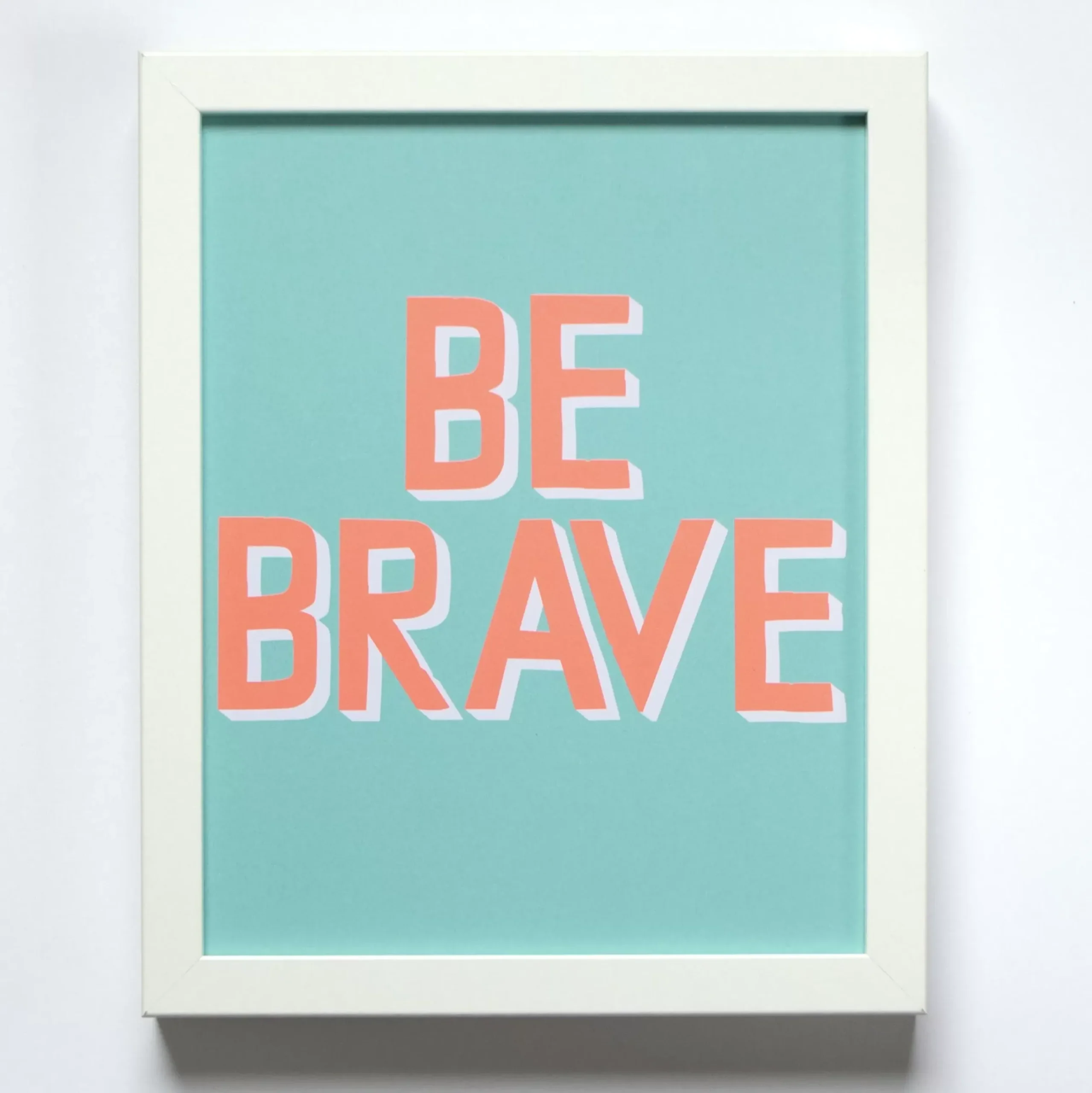 Hot Small Neon And Aqua Be Brave Print Small