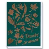 Hot Thanks Wildflowers Rose Gold Foil Note Card Metallic Foils