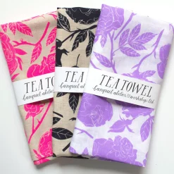 Store The Darkest Navy On Natural Wild Roses 100% Linen Pillow Cover Pillows