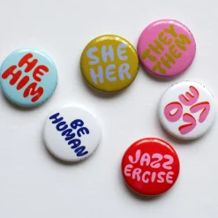 Cheap They/Them Pronoun 1" Button Pins & Buttons
