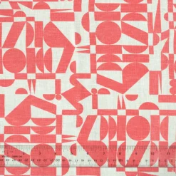 Cheap Tomato Soup Geometrics Screenprinted 100% Linen Pillow Cover Yardage