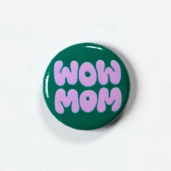 Shop Wow Mom - Purple On Green - 1" Button Dad & Mom